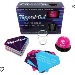 Tapped Out Adult Drinking Party Game Call Bell 2oz Shot Glass NEW